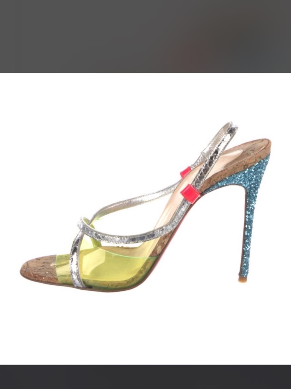 Christian Louboutin PVC Glitter sandal heel